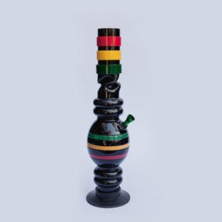 14-inch Black Rasta Acrylic Bong