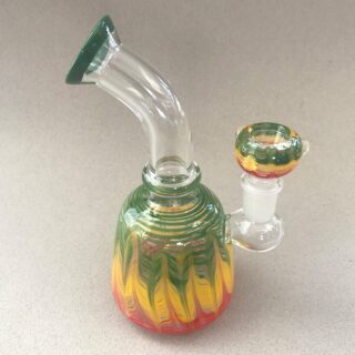 14cm Glass Bong (Rasta Design)