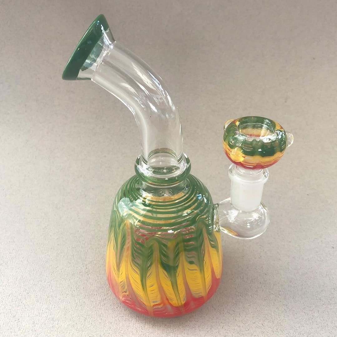 14cm Glass Bong (Rasta Design) 14cm Glass Bong (Rasta Design)